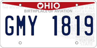 OH license plate GMY1819