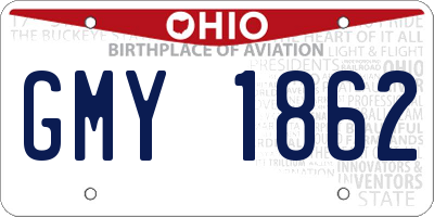 OH license plate GMY1862