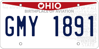 OH license plate GMY1891