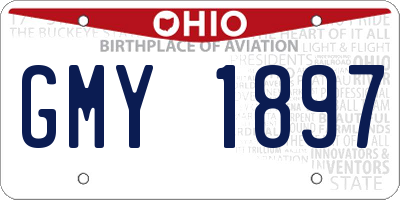 OH license plate GMY1897