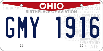OH license plate GMY1916