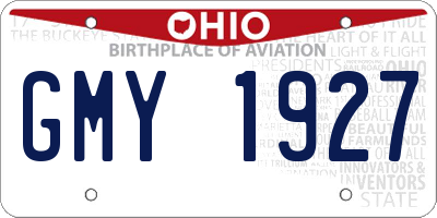 OH license plate GMY1927