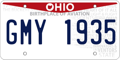 OH license plate GMY1935