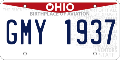 OH license plate GMY1937