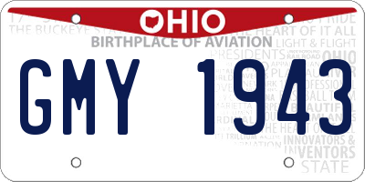 OH license plate GMY1943