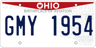 OH license plate GMY1954