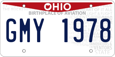 OH license plate GMY1978