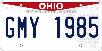 OH license plate GMY1985