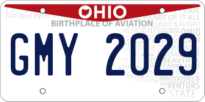 OH license plate GMY2029