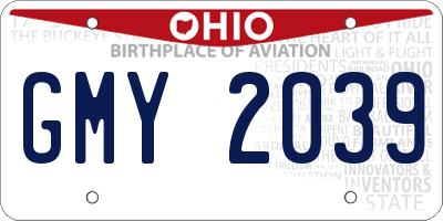 OH license plate GMY2039
