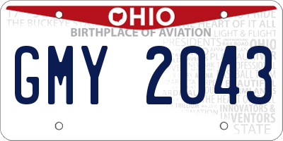 OH license plate GMY2043