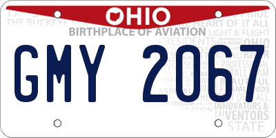 OH license plate GMY2067