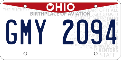 OH license plate GMY2094