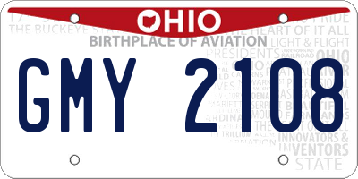 OH license plate GMY2108