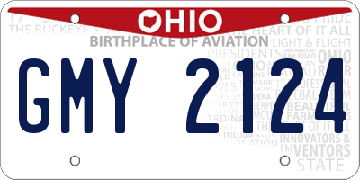 OH license plate GMY2124