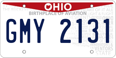 OH license plate GMY2131