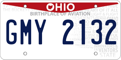 OH license plate GMY2132