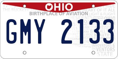 OH license plate GMY2133
