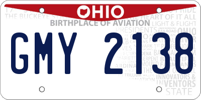 OH license plate GMY2138