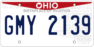 OH license plate GMY2139