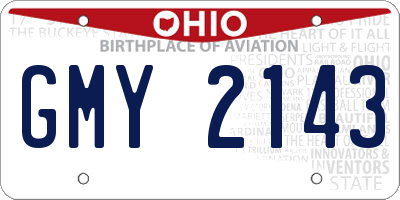 OH license plate GMY2143