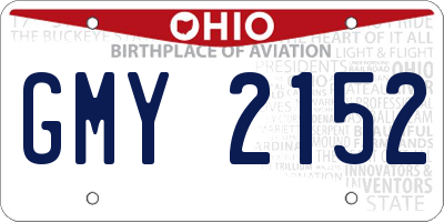 OH license plate GMY2152