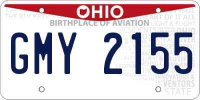 OH license plate GMY2155