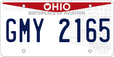 OH license plate GMY2165