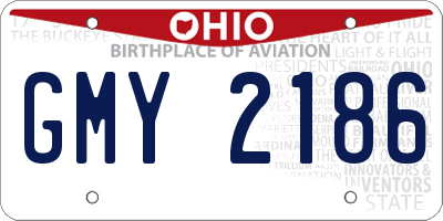 OH license plate GMY2186