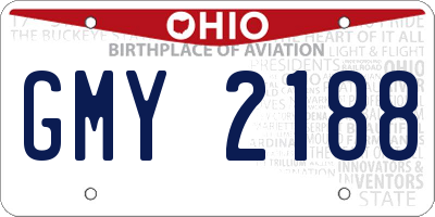 OH license plate GMY2188