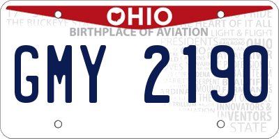 OH license plate GMY2190