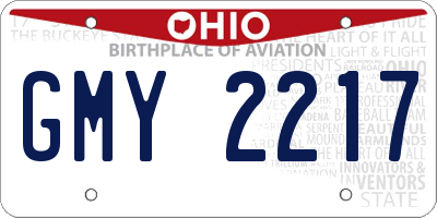 OH license plate GMY2217