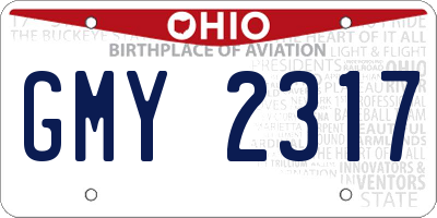 OH license plate GMY2317
