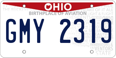 OH license plate GMY2319