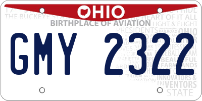 OH license plate GMY2322