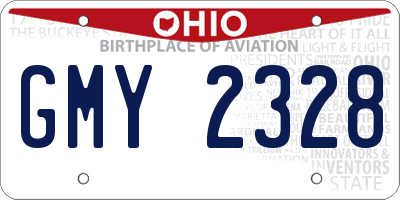 OH license plate GMY2328