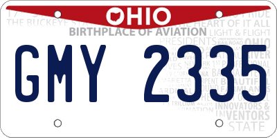 OH license plate GMY2335