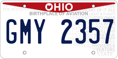 OH license plate GMY2357