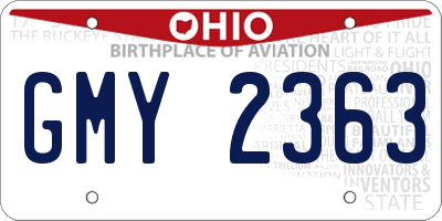 OH license plate GMY2363