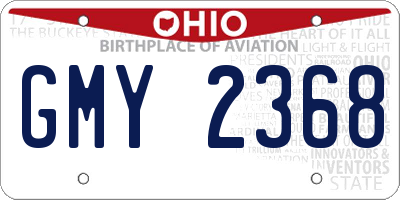 OH license plate GMY2368