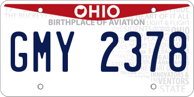 OH license plate GMY2378