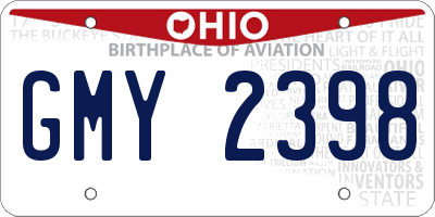 OH license plate GMY2398