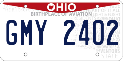 OH license plate GMY2402