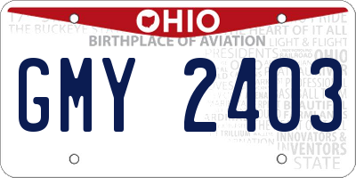 OH license plate GMY2403