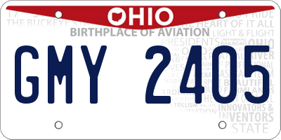 OH license plate GMY2405