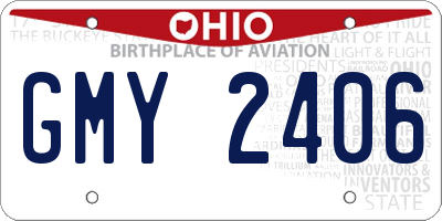 OH license plate GMY2406