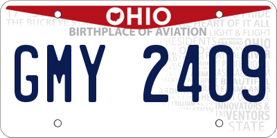 OH license plate GMY2409