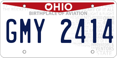 OH license plate GMY2414