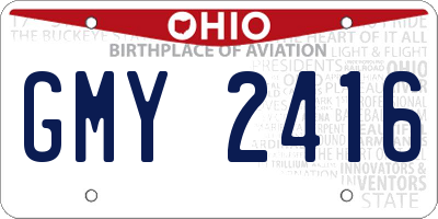 OH license plate GMY2416