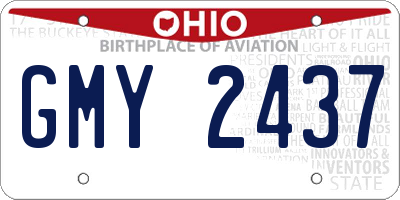 OH license plate GMY2437